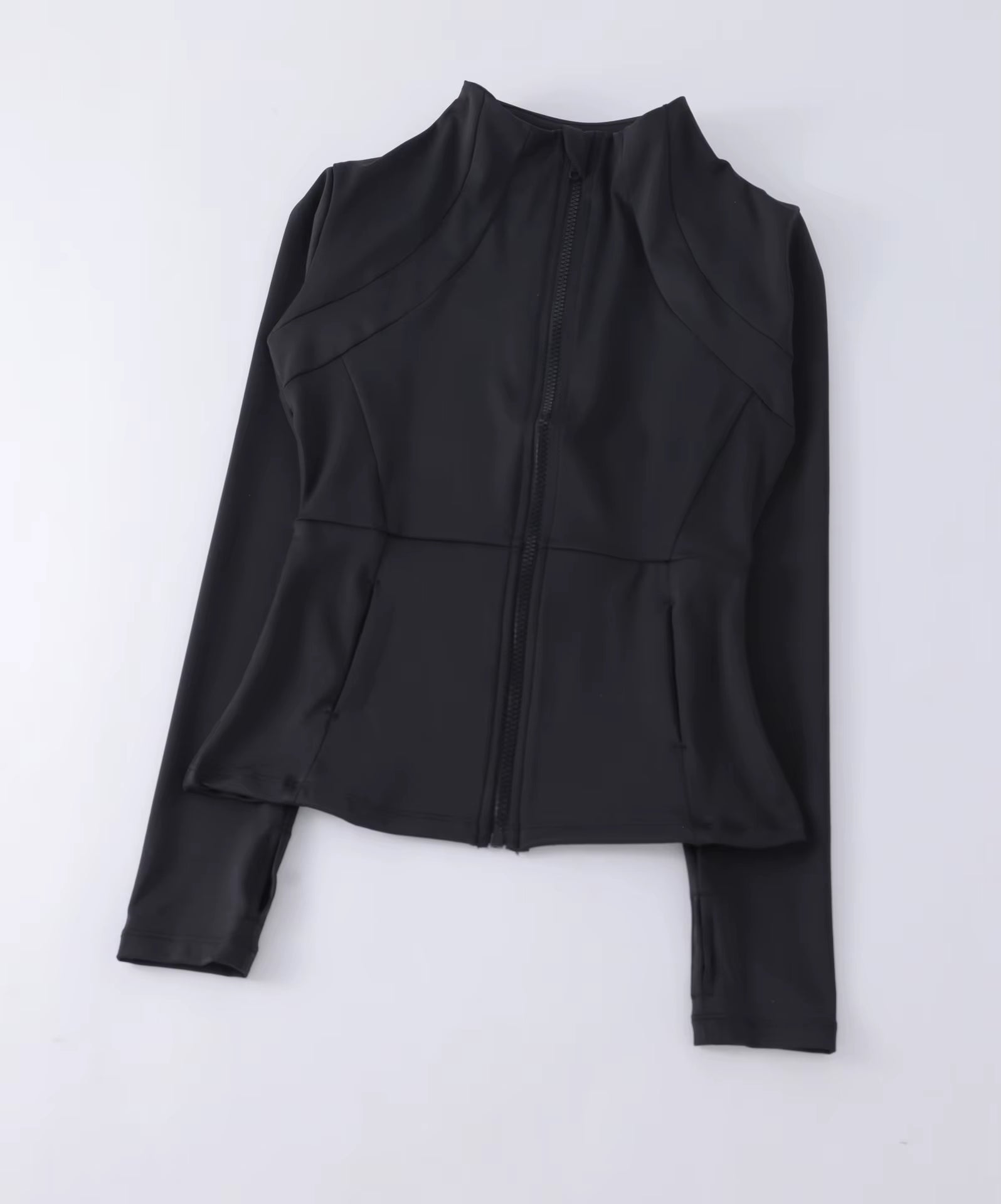 New Yoga Wear Ladies Coat round High Elastic Loose Exercise Yoga Fitness Long Sleeve Stand-Up Collar Yoga Tops